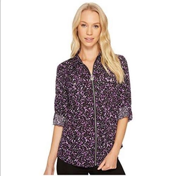 MICHAEL Michael Kors Tops - MICHAEL Michael Kors purple/black print silky top